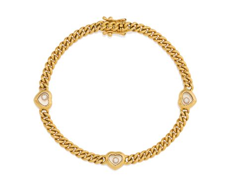 CHOPARDHappy Diamond.  Diamant-Armband. Herkunft: Frankreich. Material: 750/- Gelbgold, Punze. Gesamtgewicht: ca. 19,0 g. Maß