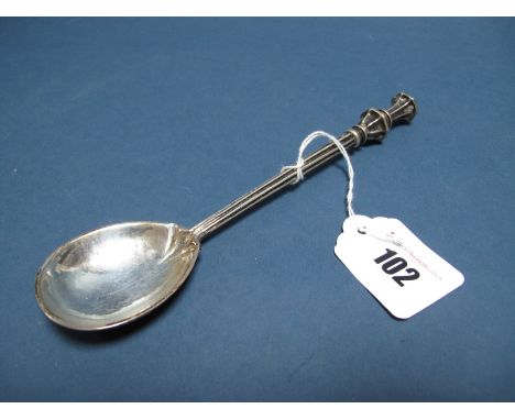 Omar Ramsden; A Hallmarked Silver Spoon, London 1930, with knopped finial and reeded stem, 19.4cm long.