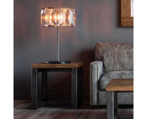 Iron Oak Lamp Table 2x2 Saloon 61 X 61 X 61cm  Complete The Look Of Your Living Room With The Iron oak Lamp Table From The De