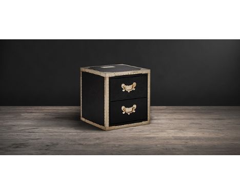 Cumberland Side Table 52x52cm  Old Saddle Black & Vintage Brass 52 X 52 X 56cm  Echoes Of Empire Are Brought To Life In This 