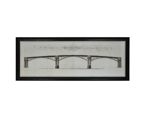 Architectural London Bridge Natural Small Art Black Wood 119.2 X 3 X 46.8cm 
