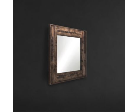 Axel Square Mirror Natural Genuine Reclaimed Vintage Boat Wood White Wash 135 X 5 X 135cm The Axel Mirror Crosses Old World A