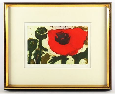 Fussmann, Klaus, "Mohn", Original-Farbradierung, 20 x 31,5, nummeriert 28/150, handsigniert, 1994, WV Nr. 331a, R. 