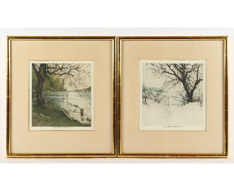 Kasimir, Luigi, 2 Arbeiten, Farbradierungen, 23 x 23, Nachlaßsignatur, R. 
