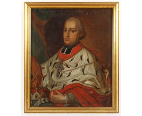 Portraitmaler des 18.Jh., "Fürstbischof Maximilian Franz von Österreich, Erzbischof und Kurfürst von Köln", Öl/Lwd., 82 x 68,