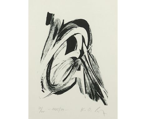 Götz, Karl Otto, "Abstrakt", Lithografie, ca. 27 x 20, nummeriert 33/45, handsigniert 1985, R. 