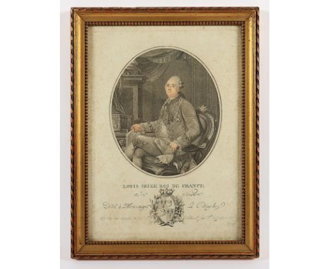 Stich, "Louis Seize Roi de France", koloriert, 33 x 22, fleckig, E.18.Jh., R. 
