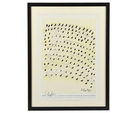 Uecker, Günter, "Kalenderblatt 2004", Offset, 48,5 x 68, unten links signiert, R.  