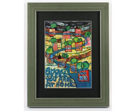 Hundertwasser, Friedensreich, "Unter Bäumen bist du zu Haus", Farboffset, 31 x 21, 1988, R. 