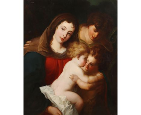van Dyck, Anthonis (1599-1641), Umkreis/Schule, "Madonna mit Kind und Johannes", Öl/Lwd., 95 x 80, R. 