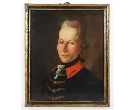 Portraitmaler E.18.Jh., "Bildnis eines Offiziers", Öl/Lwd., 52 x 42, R. 