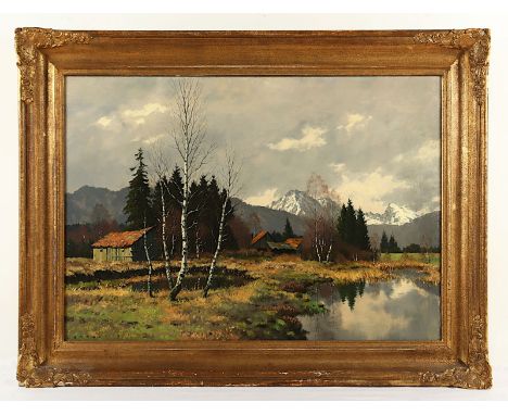 Schaette, Carl (1884-1951), "Spätherbst im Dachauer Moos", Öl/Lwd., 70 x 100, unten links signiert, R. 