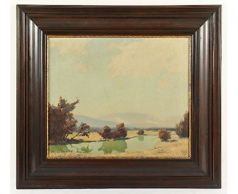 Dorn, Ernst (1889-1927), "Flusslandschaft", Öl/Lwd., 55 x 65, unten rechts signiert und "1924" datiert, besch., R. 