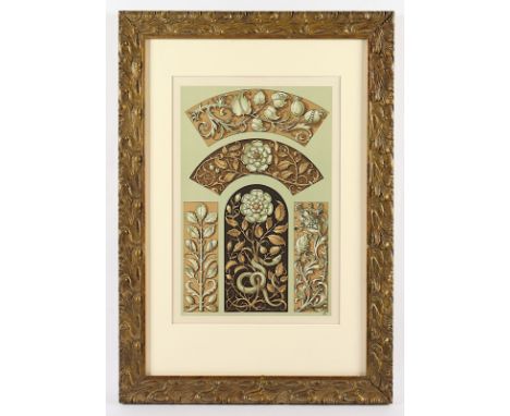 Heckenrose, Farblithografie, 40 x 26, von Anton Joh. Nepomuk Seder, für die "Pflanze in Kunst und Gewerbe", Wien, 1887, R.  