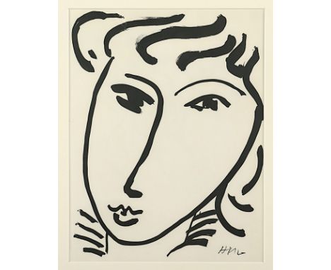 Matisse, Henri, nach, "Portrait", Heliogravure, 32 x 25, mit Passepartout, Draeger Frs., 1958, ungerahmt 