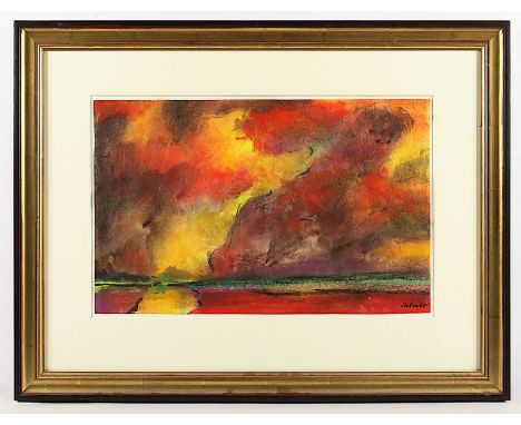 Calmes, Peter, "Landschaft", Aquarell/Papier, 30 x 47, unten rechts signiert, R. 