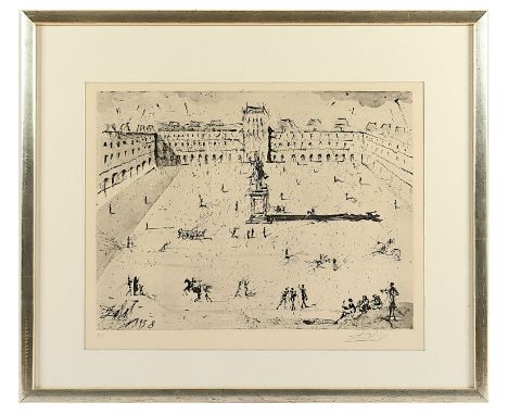 Dali, Salvador, "La Grande Place des Vosges", Heliogravure, 44 x 59, bez. E.A., handsigniert, R. 