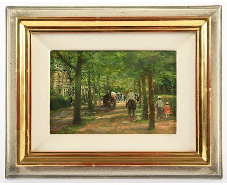 Meyer-Wiegand, Rolf Dieter (1929-2006), "Im Stadtpark", Öl/Holz, 11,5 x 18, unten links signiert, R. 