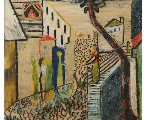 Kerkovius, Ida (1879-1970), "Stadt", Farbkreide/Papier, 41 x 49, unten links signiert, R. 