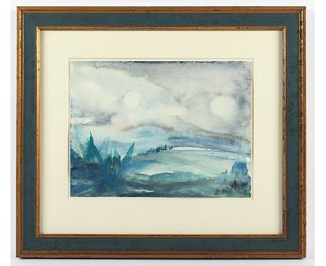 Calmes, Peter (?), "Landschaft", Aquarell/Papier, 24 x 32, R. 