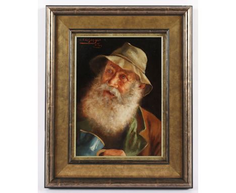 Eichinger, Erwin, (1892-1950), "Portrait eines alten Bauern", Öl/Malkarton, 21,5 x 16,5, oben links signiert, R. 