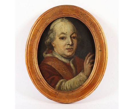 Portraitmaler des 18.Jh., "Papst Pius VI.", Öl/Holz, 24 x 20, R. 