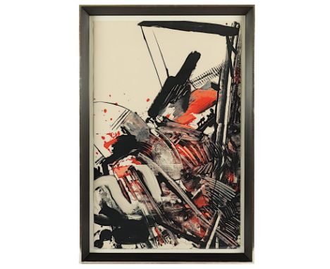 Sonderborg, K. R. H., "Rot Schwarz", Farbserigrafie, 74 x 49, handsigniert und datiert '66, R. 