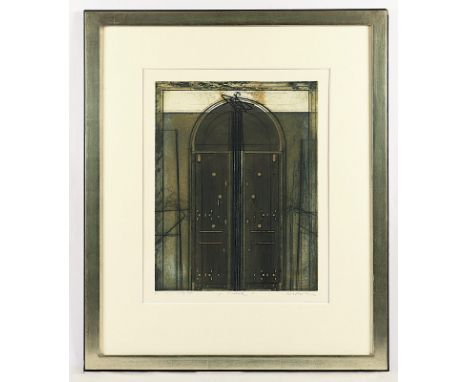 Dahmen, Karl Fred, "o.T.", Original-Farbradierung, 50 x 39, bez. E.A., 1975, handsigniert, besch., R. 