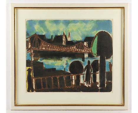 Rödel, Karl, "Brücke", Original-Farblithografie, 47 x 56, handsigniert, R. 