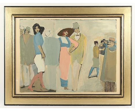 Schneuer, David, "o.T.", Original-Farblithografie, 70 x 93, nummeriert 205/300, handsigniert, R. 