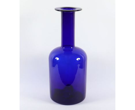 große Gulvase, tintenblaues Glas, H 51, Entwurf Otto Brauer (1911-1984), Holmegaard 