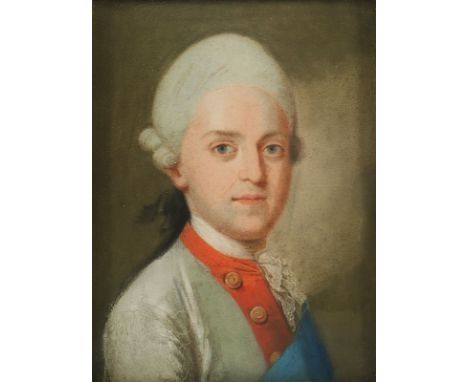 Portraitmaler des E.18.Jh., "Bildnis eines jungen Adeligen", Pastell/Pergament, 25 x 19,5, R. 