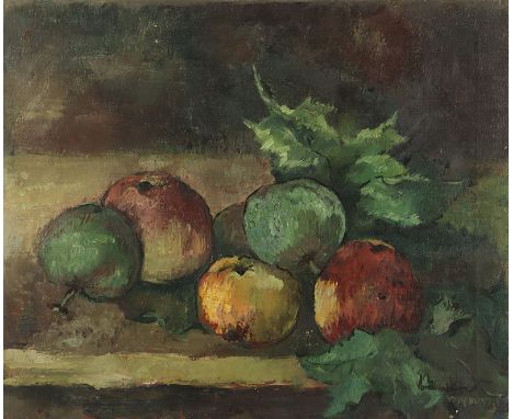Maler um 1920, "Früchtestilleben", Öl/Lwd., 40 x 48, unten rechts unleserlich signiert, R. 