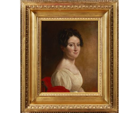 CIRCLE OF PIERRE NARCISSE GUERIN (FRENCH 1774-1833)  PORTRAIT OF A LADY, BUST LENGTH   Oil on panel  37cm x 30cm (14.5in x 12