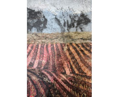 Maeve Coulter Long Stubble Field  Textile / Mixed media on canvas Signed, dated on reverse 2010 Unframed W30cm x H60cm  Prove