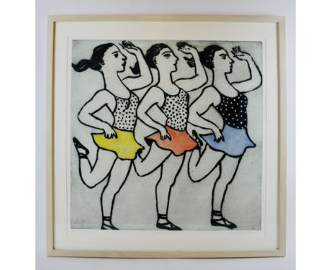 Sandra Millar   Chorus Line   Coloured Etching  Signed and numbered 2/10 Framed W74.5cm x H73cm Provenance : Private Collecti