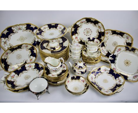 Coalport blue batwing tea, coffee and dessert service, A collection of Coalport blue batwing wears comprising 10 teacups, 10 