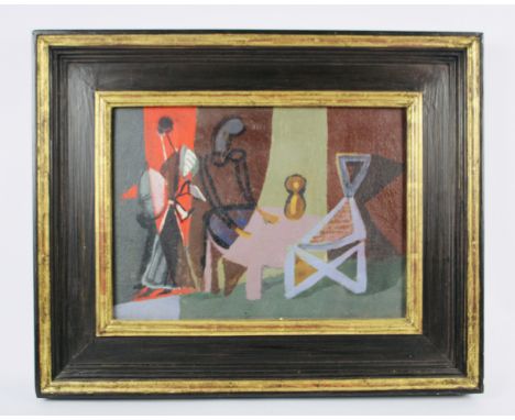 Roger Hilton (British, 1911-1975)&nbsp;
Interior with Figures - work also painted verso of a female seated figure&nbsp;
Oil o