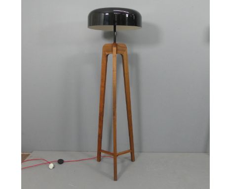 PORADA - A Pileo Alta floor lamp in solid canaletta walnut-stained ash with tin plated shade. RRP £2122. Diameter 50cm, heigh