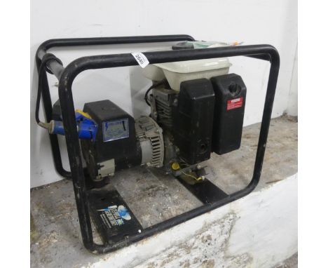 A Stephill generator powered by a Honda G200 engine. Width 61cm, height 49cm, depth 43cm.Untested and sold as seen, but vendo