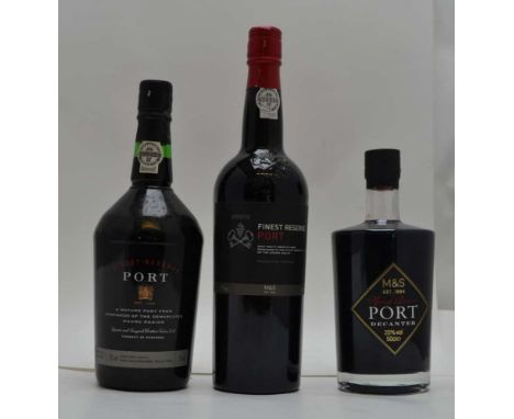 FINEST RESERVE PORT, M & S, 2 bottles SPECIAL RESERVE PORT, M & S, in decanter, 1 x 50cl (3) 