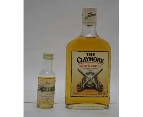 CRAGGANMORE 12 year old Highland Malt, 1 x 5cl THE CLAYMORE Scotch Whisky, 1 x 35cl 