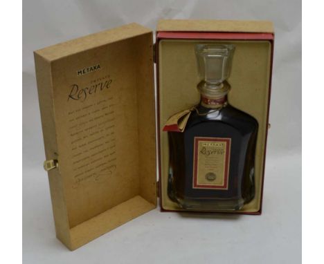 METAXA PRIVATE RESERVE BRANDY, 40% volume, 1 x 70cl glass decanter bottle, number 0138 of 5000, in original presentation box 