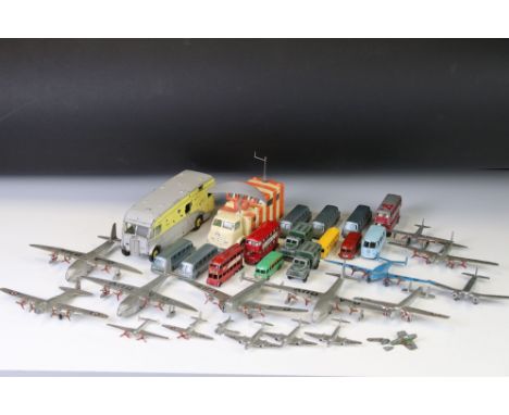 33 Mid 20th C play worn diecast models to include Dinky, Corgi and Matchbox, featuring a quantity of Dinky aeroplane models, 