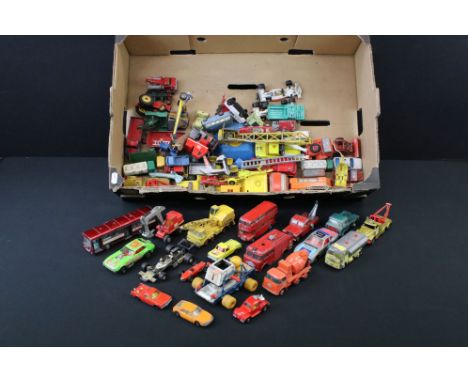 Around 55 Mid 20th C onwards play worn diecast models to include Dinky, Corgi, Matchbox and Husky examples, featuring Dinky 7