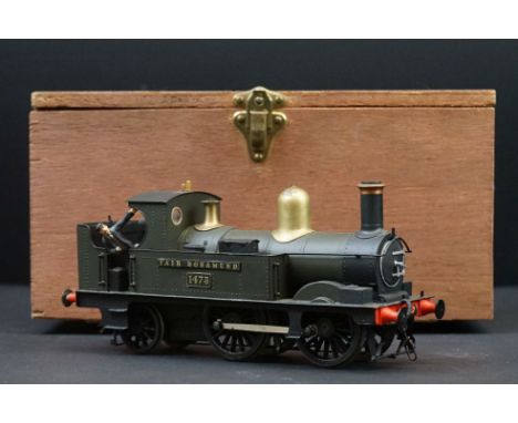 Cast kit built O gauge 0-6-0 Fair Rosamund 1473 locomotive, with 2 figures, contained within custom box 