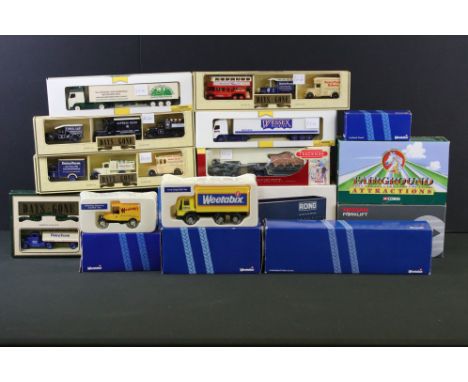 14 Boxed diecast models to include Corgi Kings of the Road CC12501 Atkinson Borderer Tautliner W&amp;J Riding Ltd, 7 x Lledo 