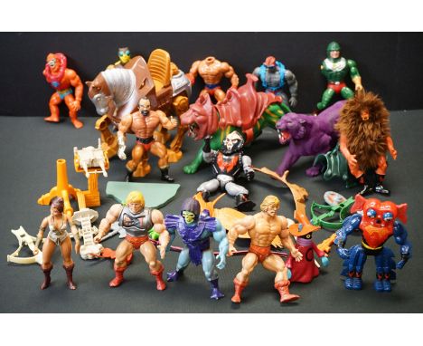 Masters Of The Universe - 14 Original play worn Masters Of The Universe figures to include Teela, Orko (with ripcord), Manten