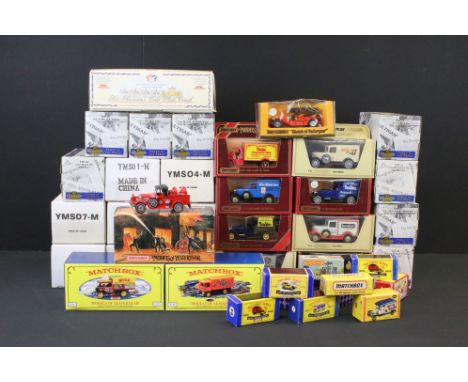 39 Boxed Matchbox diecast models to include Matchbox 75 Series 46 Ford Tractor &amp; Harrow (tear to box), 9 x Matchbox Colle