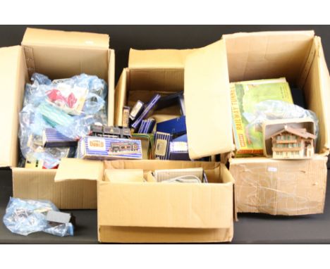 Quantity of Hornby Dublo model railway with OO gauge accessories to include a boxed EDL17 0-6-2 Tank Locomotive BR, boxed EDG